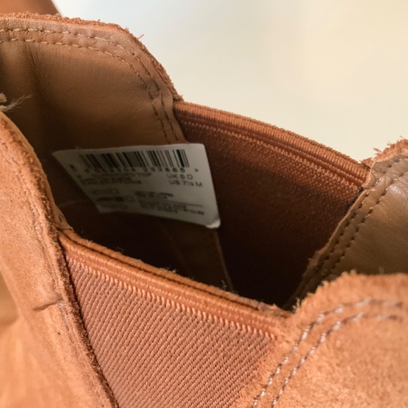 Clarks Women's Clarkford Top Dark Tan Suede Wedged Boots Camel Brown Booties 7.5 - Picture 13 of 14